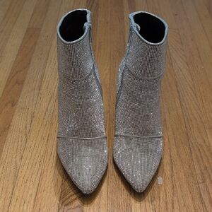 Silver Ankle Booties